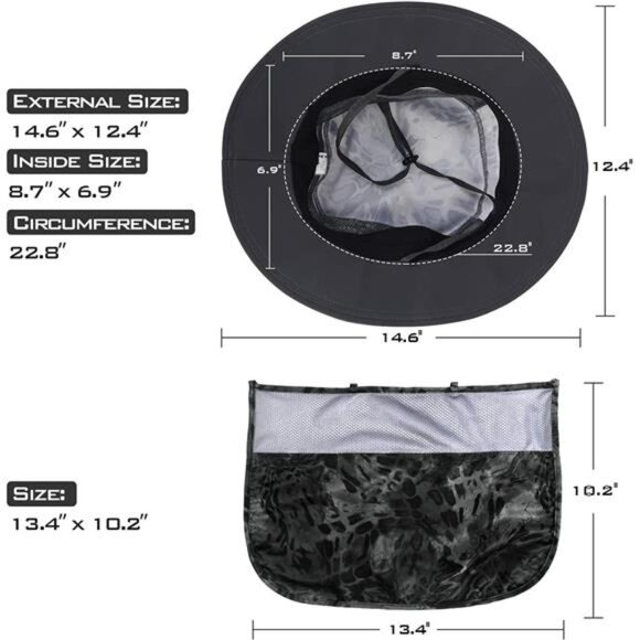 KastKing UPF 50 Boonie Hat Fishing Hat with Removable Neck Flap Sun Hats for Men - Picture 5 of 6